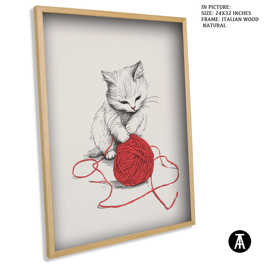 Sample Artwork in Italian Wood Framing Natural