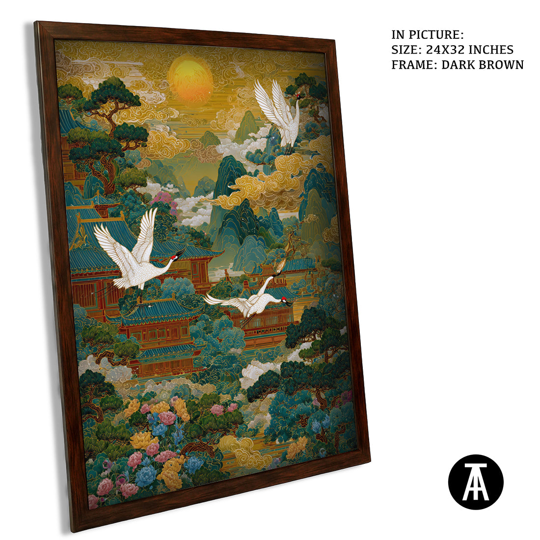 Sample Artwork in Dark Brown Frame