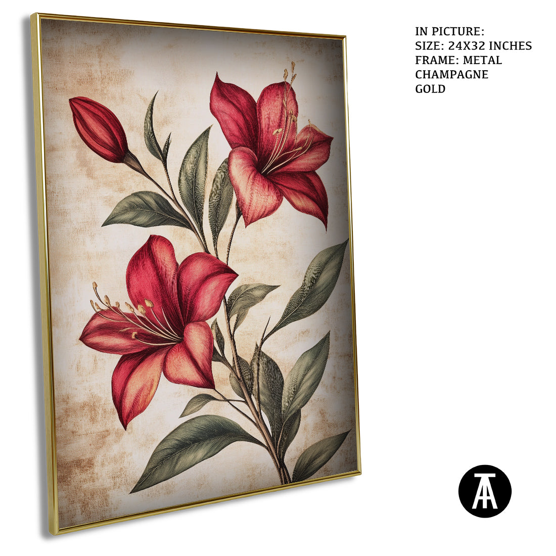 Sample Artwork in Champagne gold Metal Frame