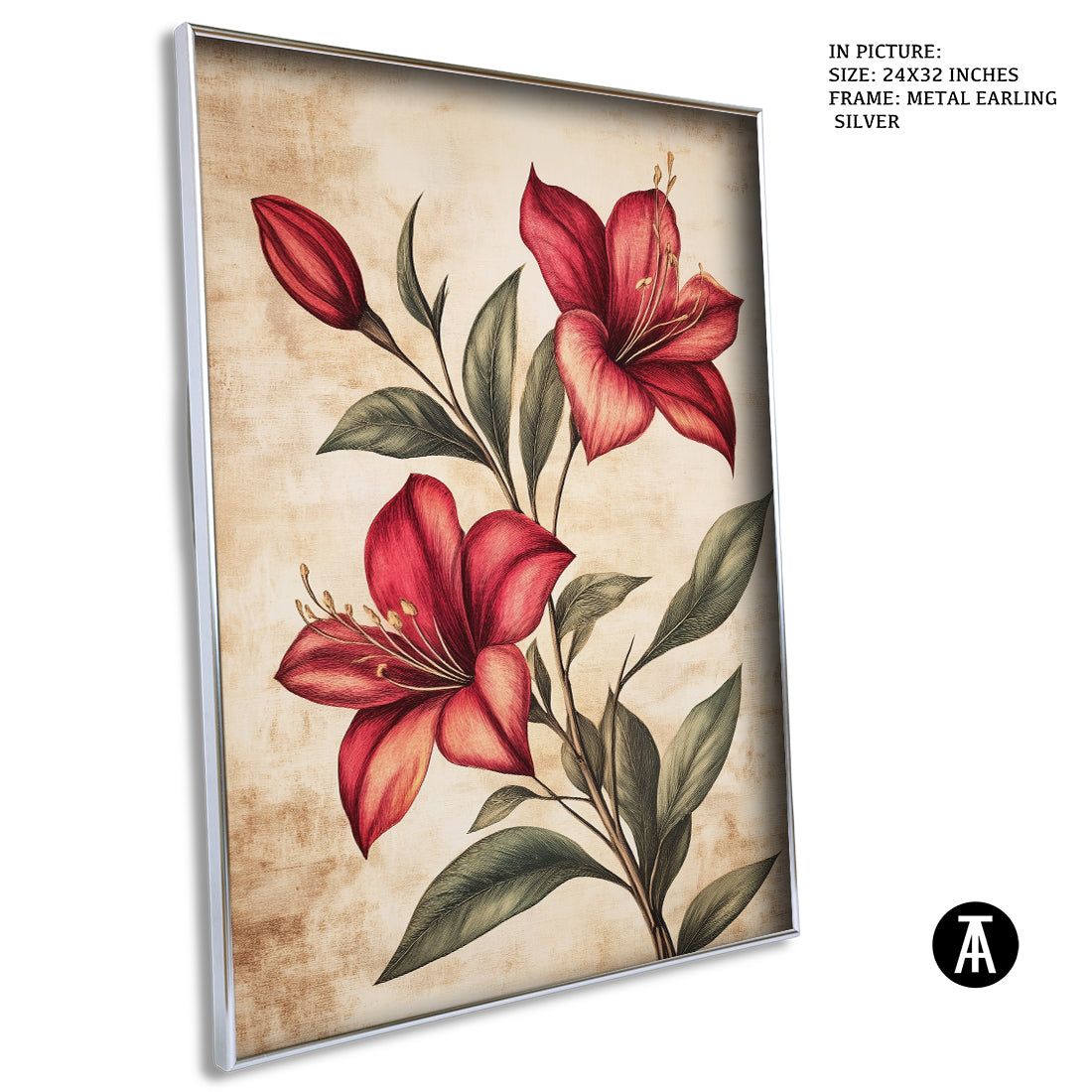 Sample Artwork in Earling Silver Metal Frame