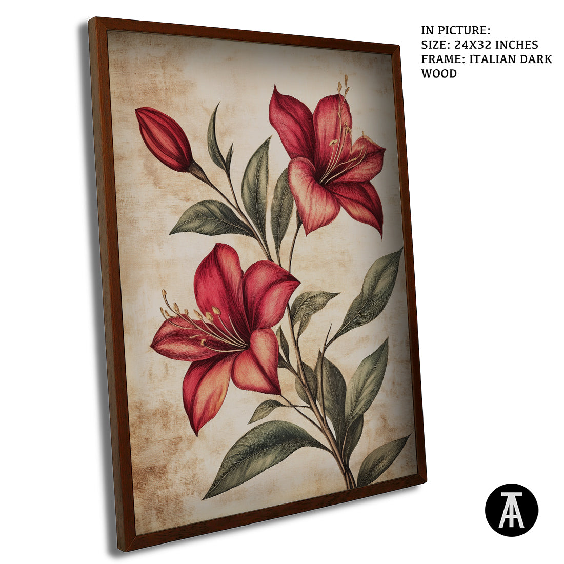 Sample Artwork in Italian Wood Framing Dark