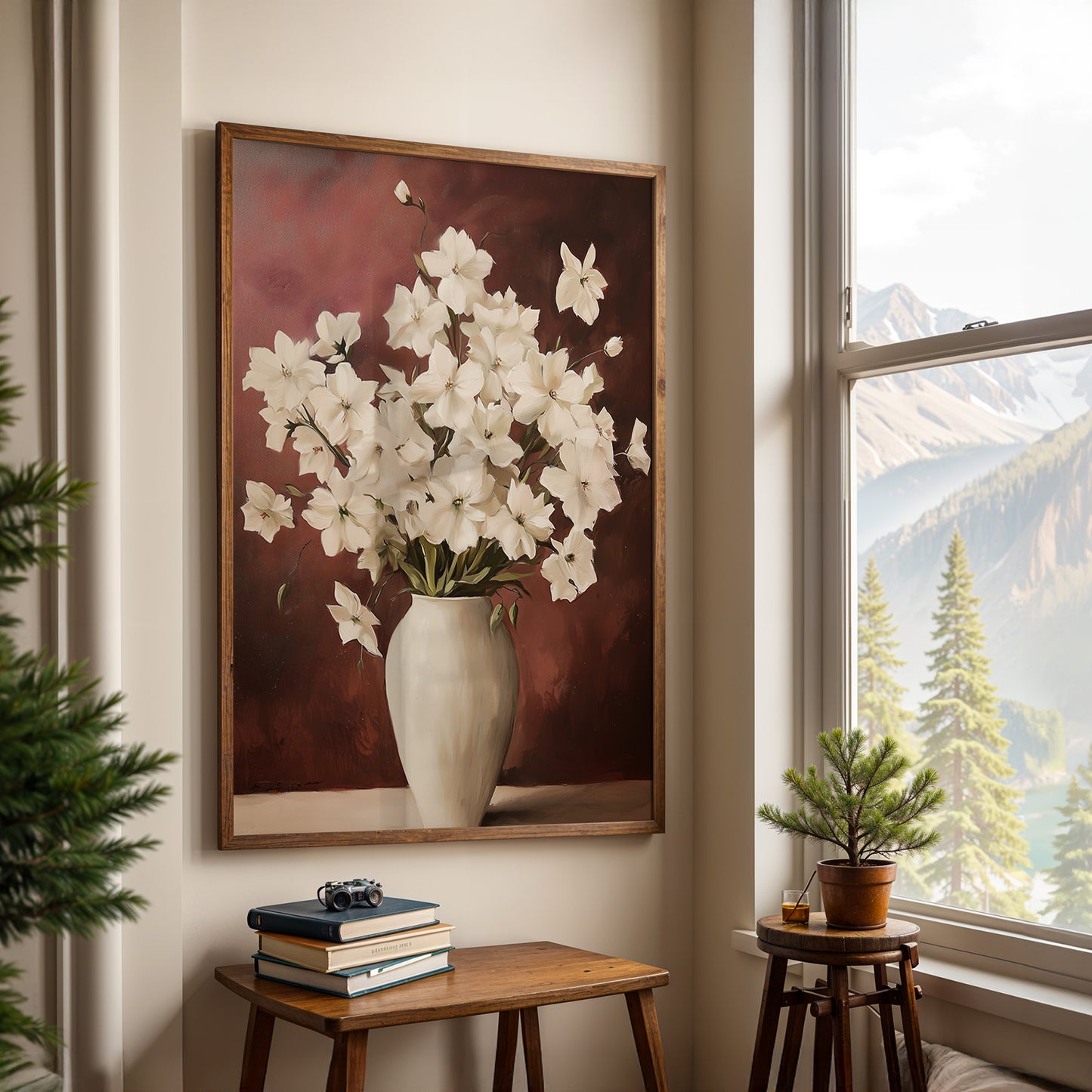 White Flowers in a Vase by Fleurs de la Terre