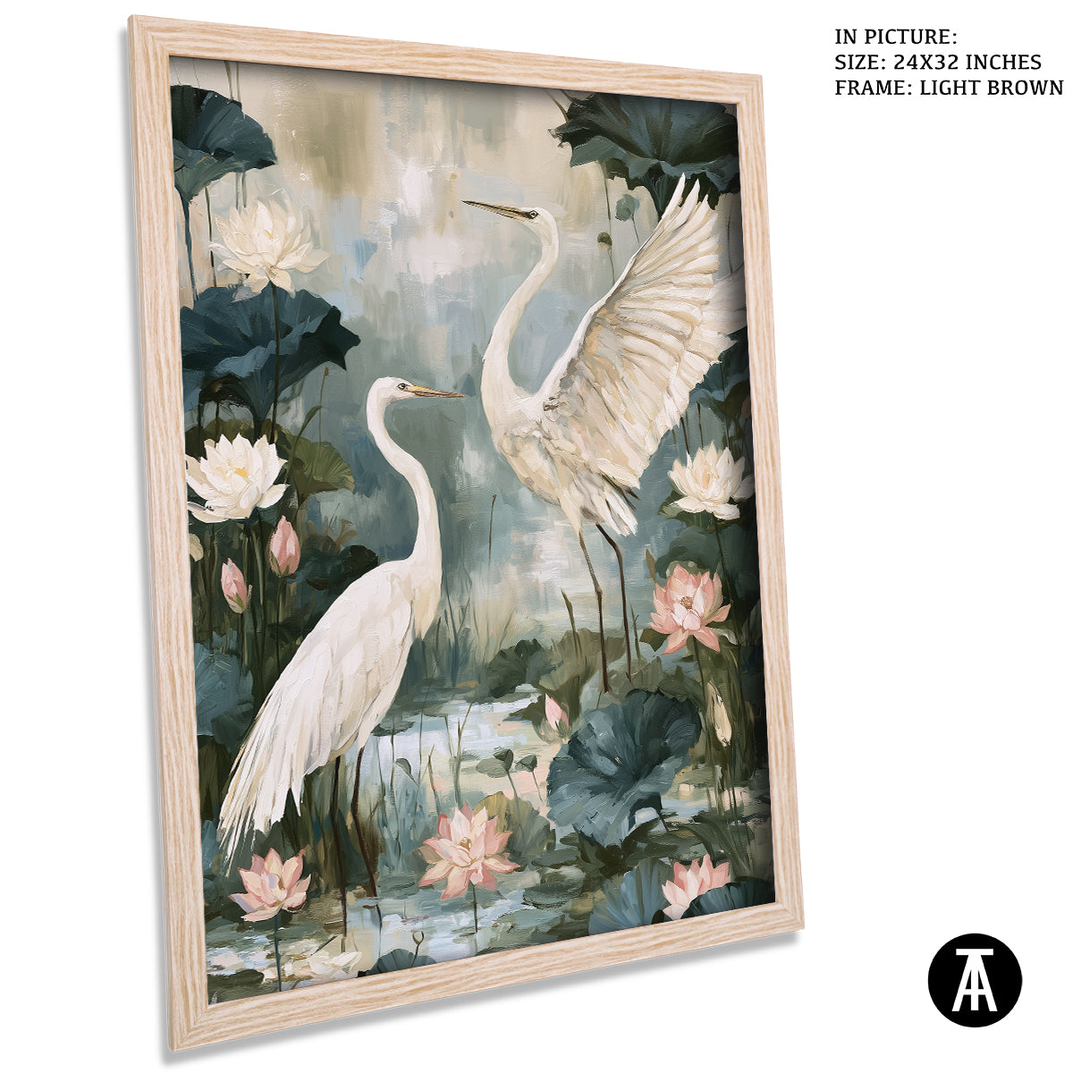 Artwork in Light Brown Frame