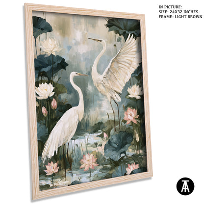 Artwork in Light Brown Frame