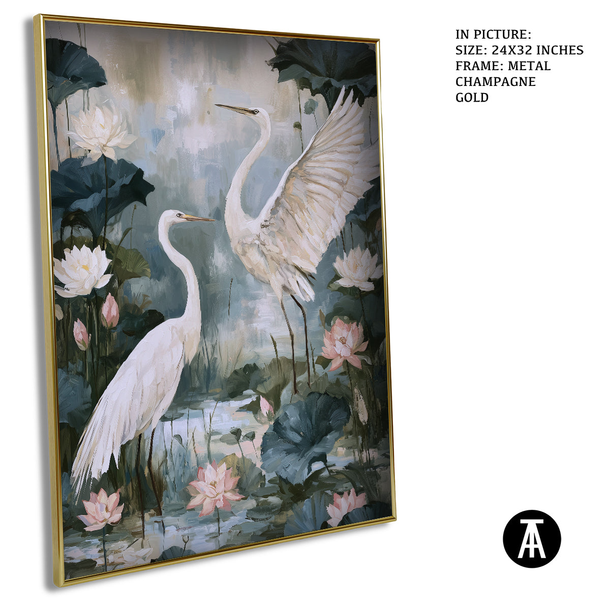 Artwork in Metal Champagne Gold Frame