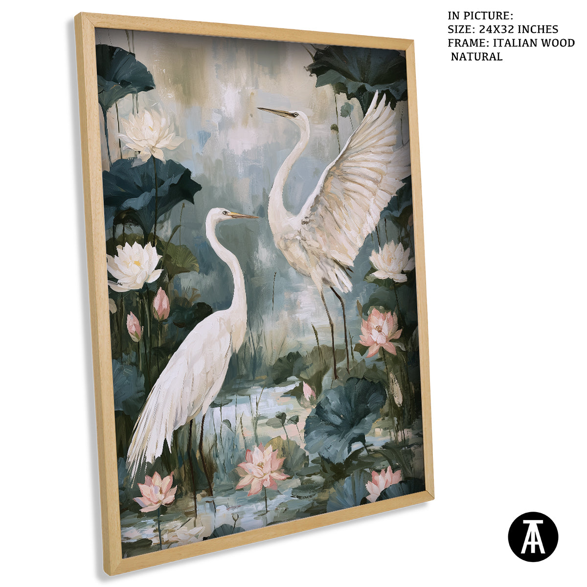 Artwork in Natural Wood Frame