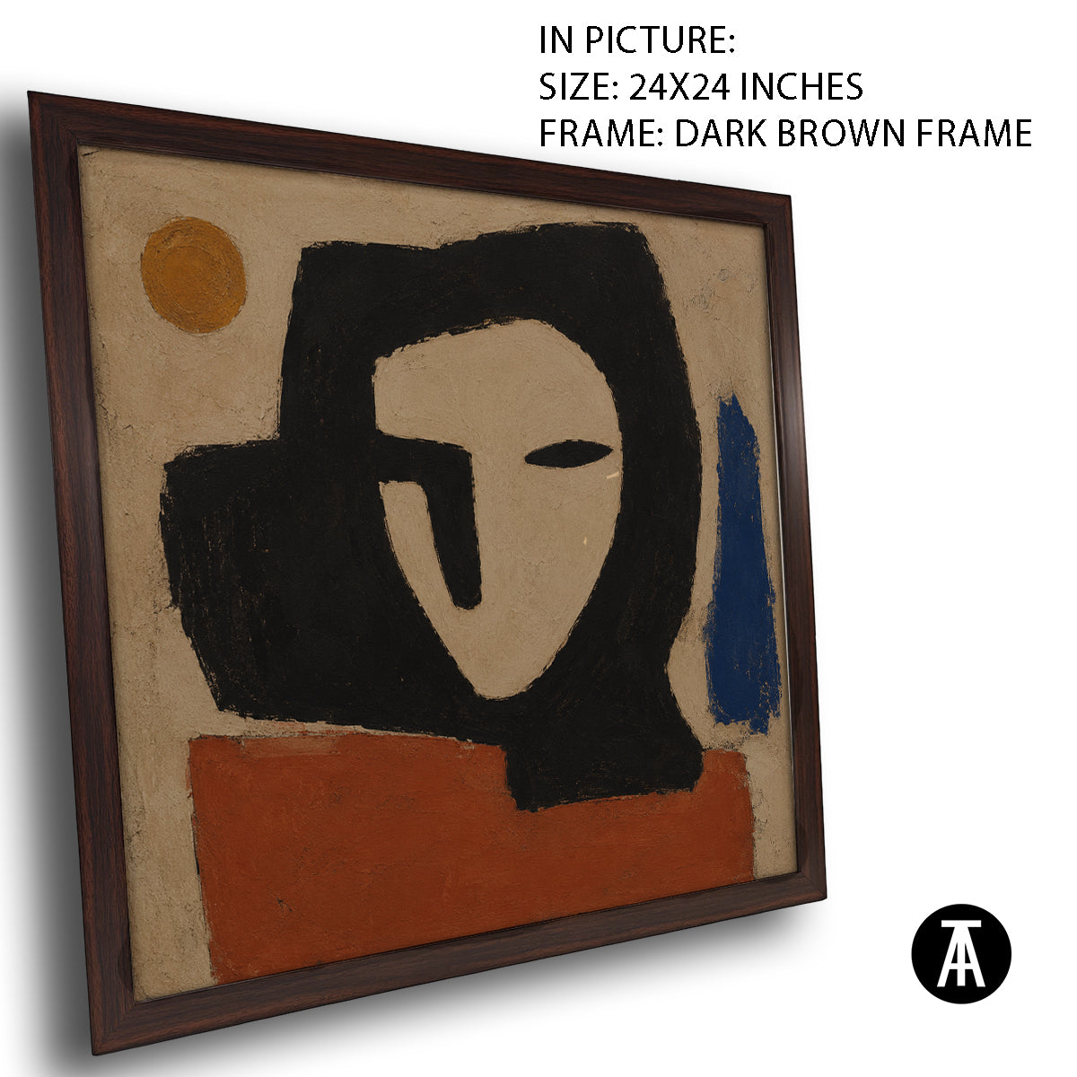 Artwork in Dark Brown Frame