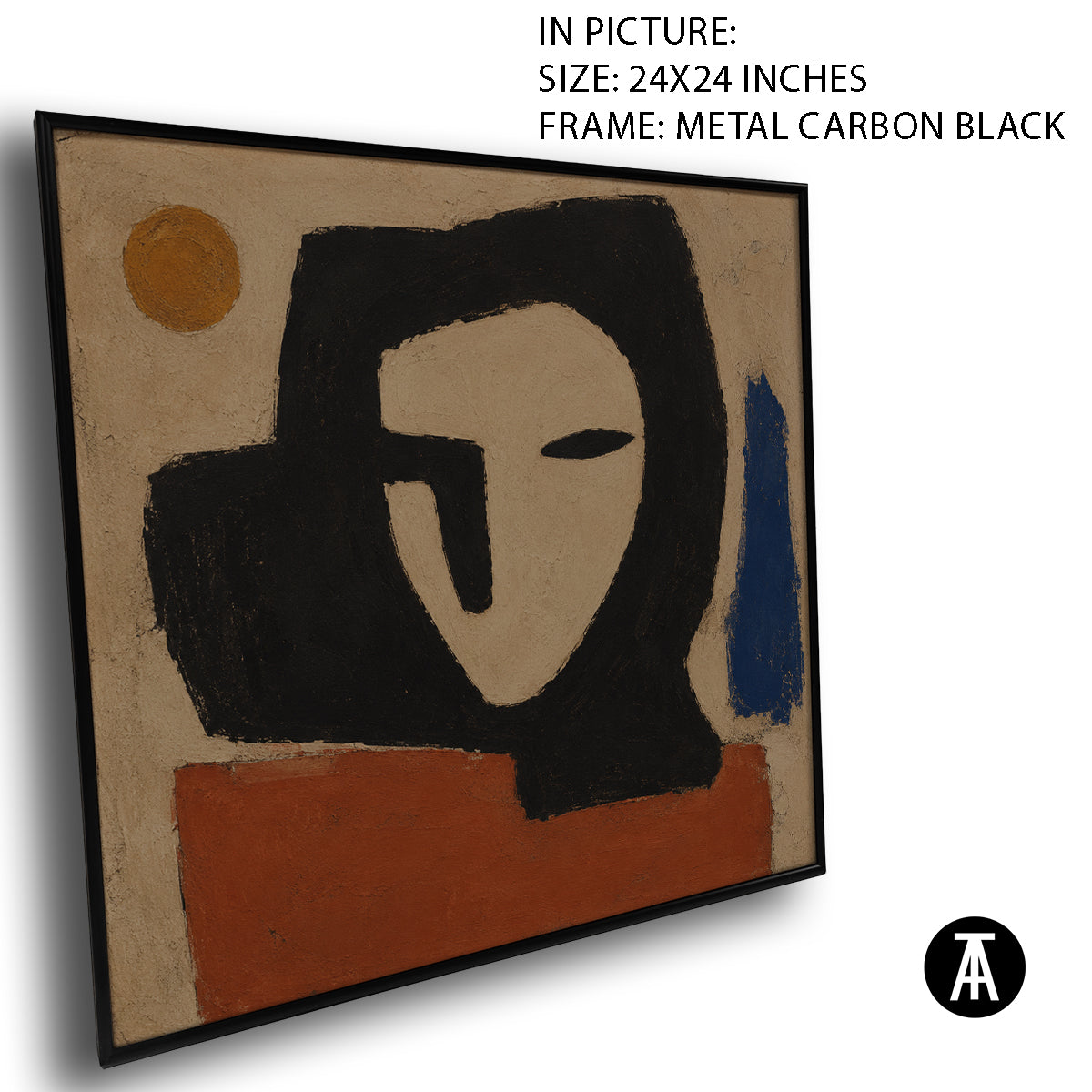 Artwork in Carbon Black Metal Frame