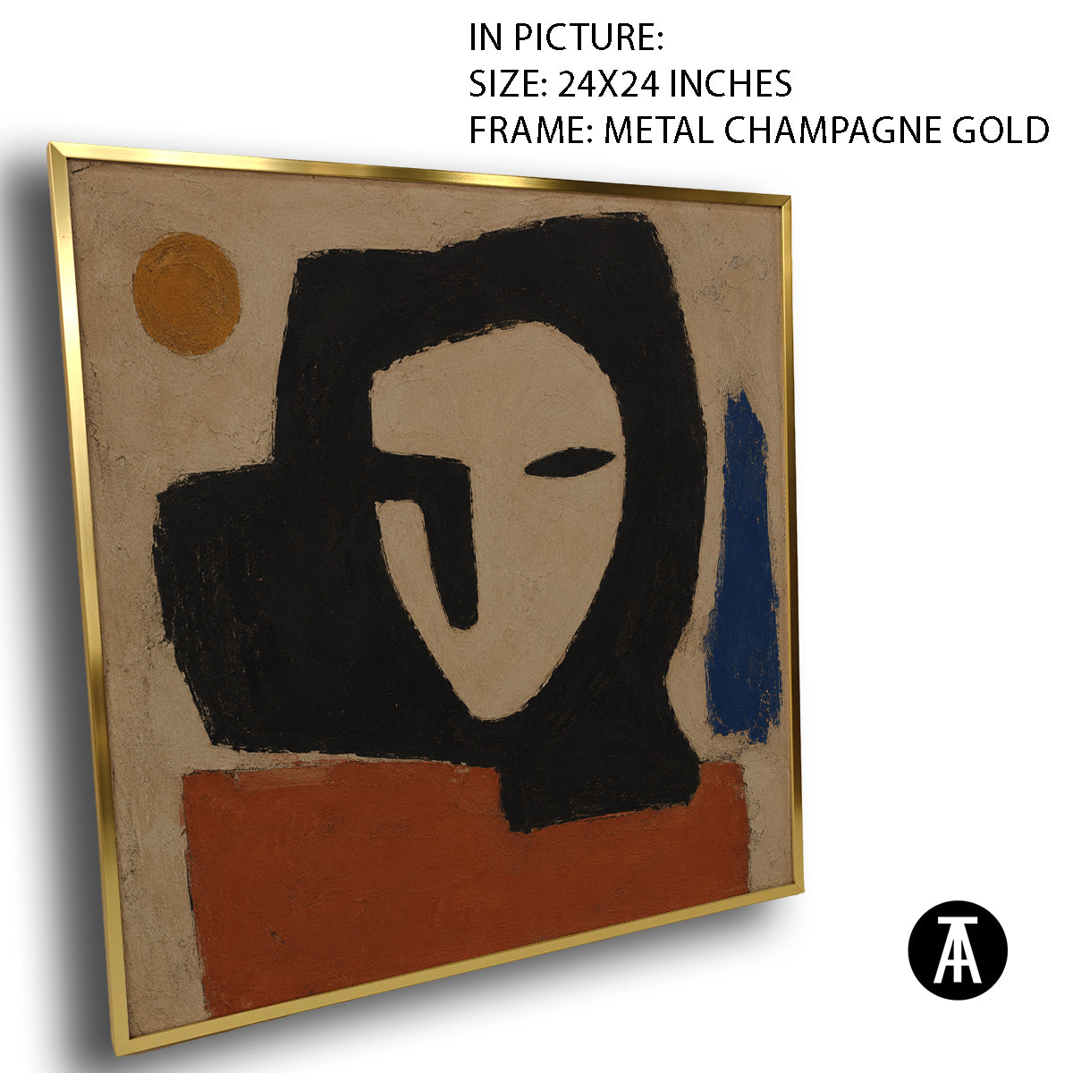 Artwork in Metal Champagne Gold Frame