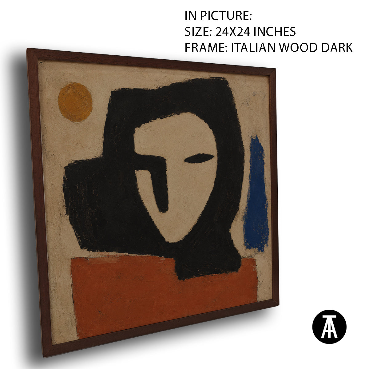 Artwork in Dark Wood Frame