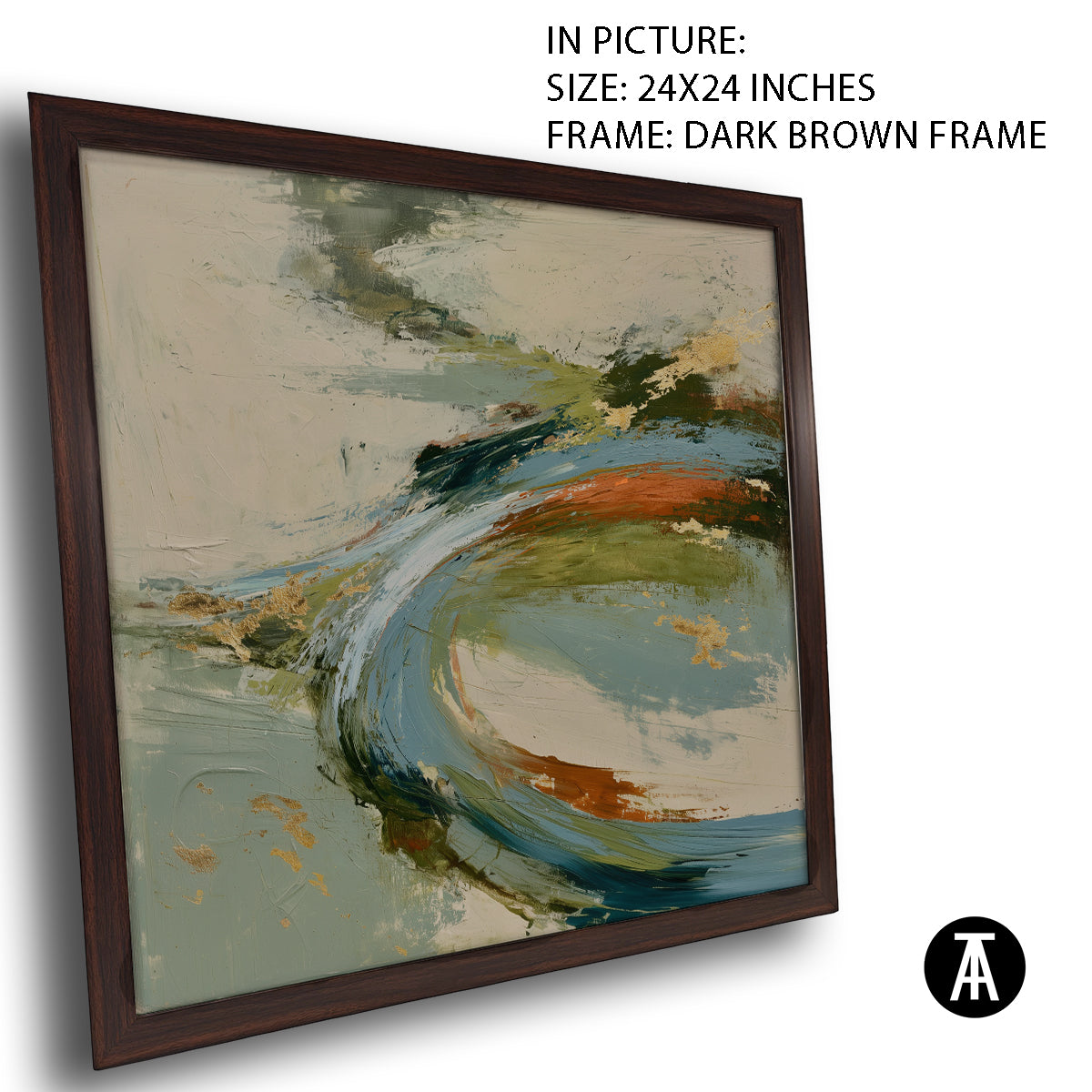 Artwork in Dark Brown Frame