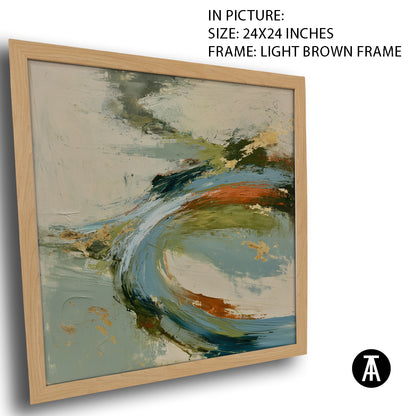 Artwork in Light Brown Frame