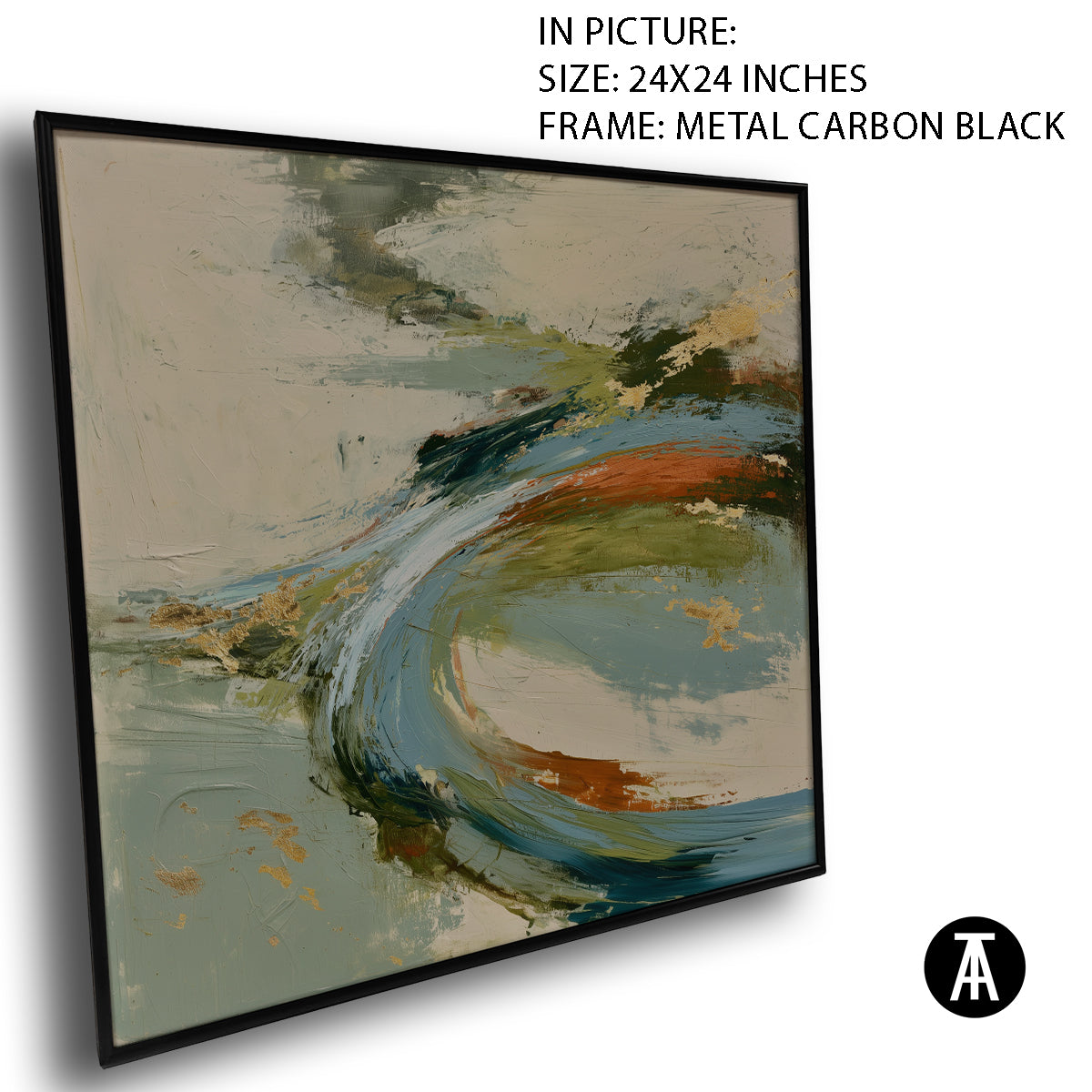 Artwork in Carbon Black Metal Frame