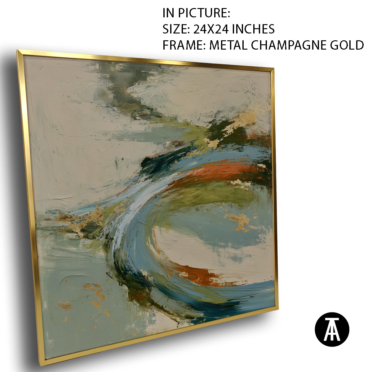 Artwork in Metal Champagne Gold Frame