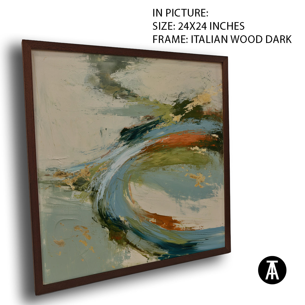 Artwork in Dark Wood Frame
