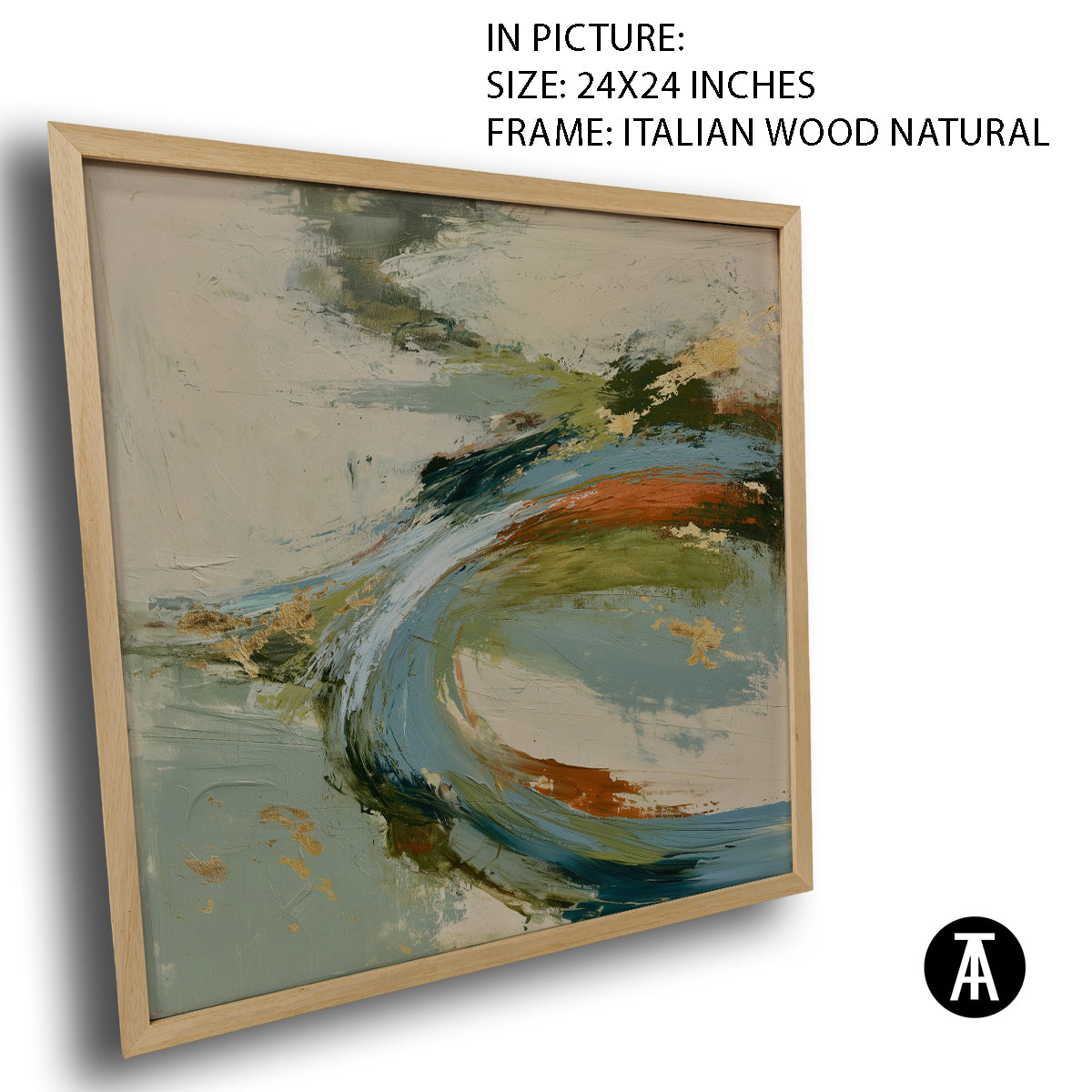 Artwork in Natural Wood Frame