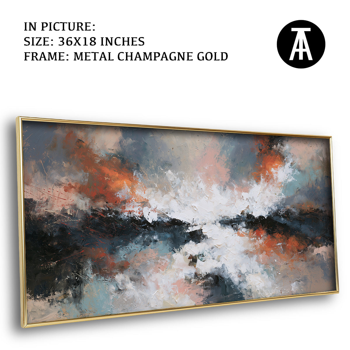 Artwork in Metal Champagne Gold Frame