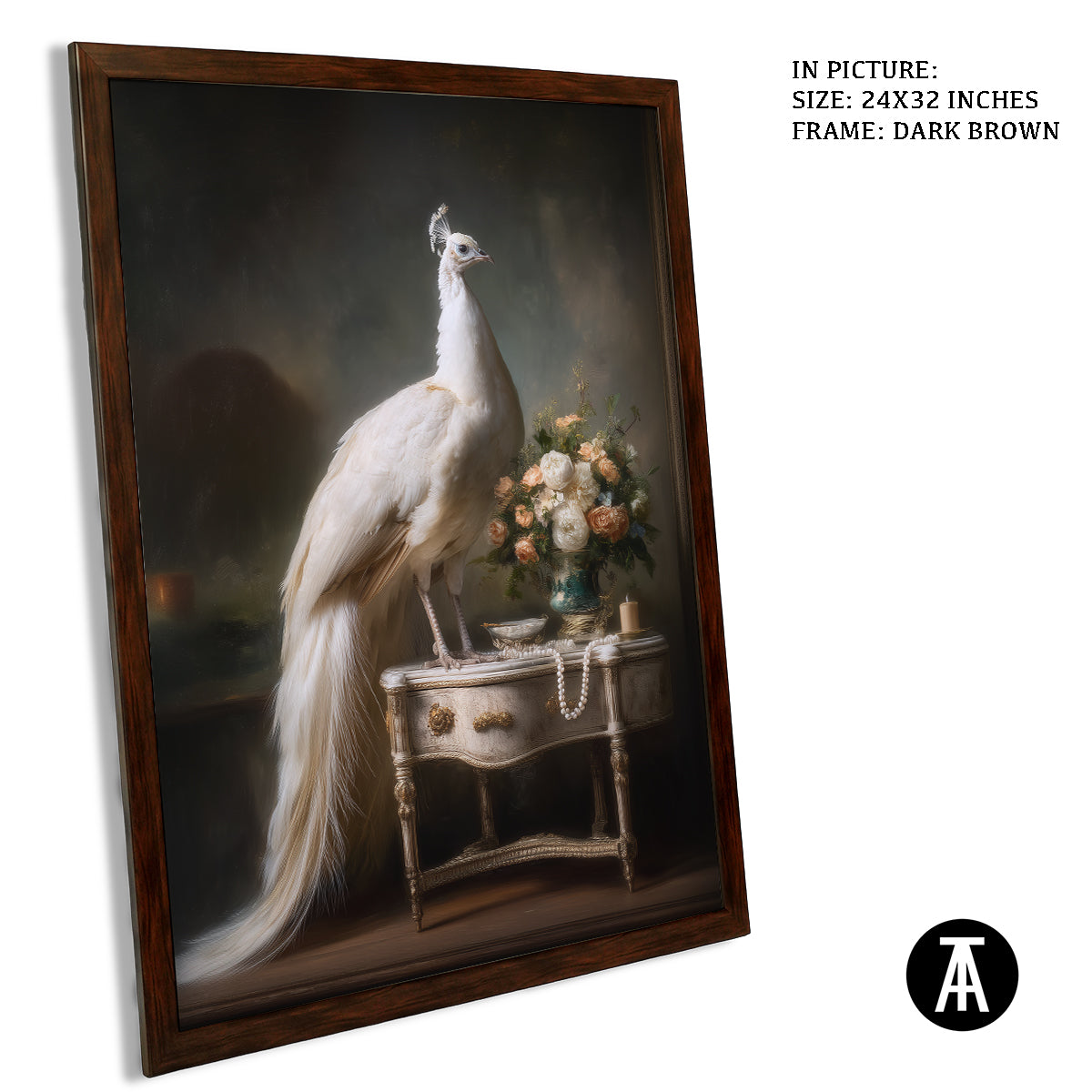 Artwork in Dark Brown Frame