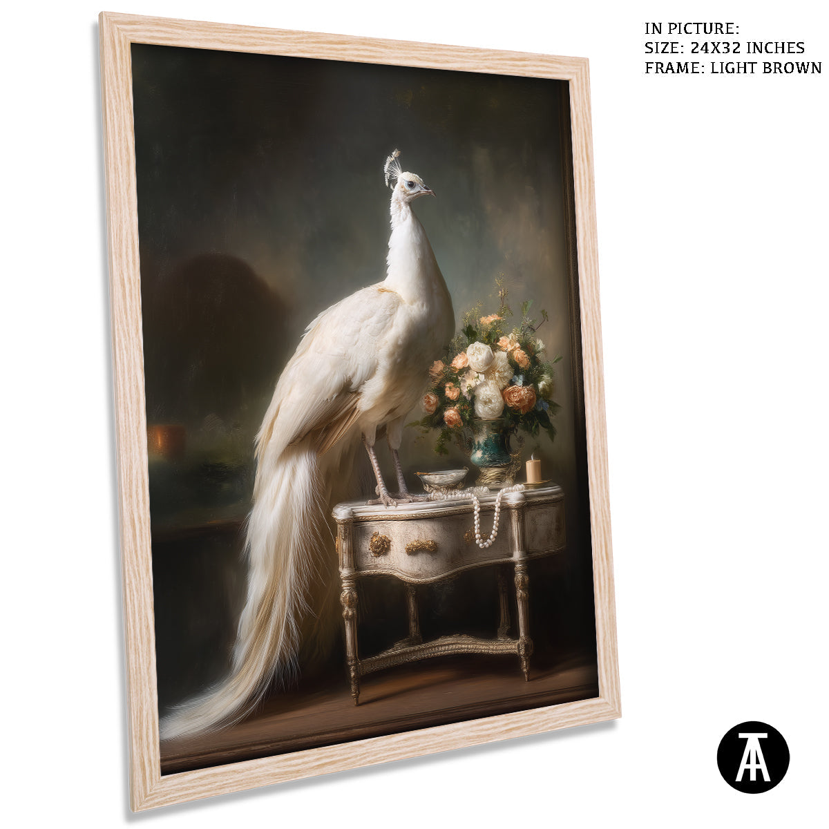 Artwork in Light Brown Frame