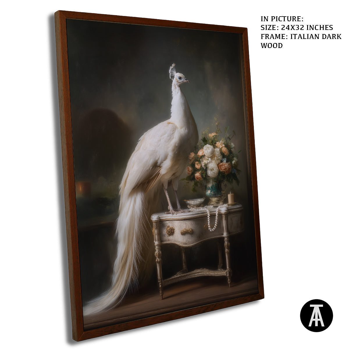 Artwork in Dark Wood Frame