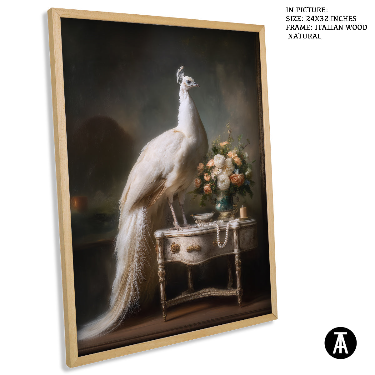 Artwork in Natural Wood Frame