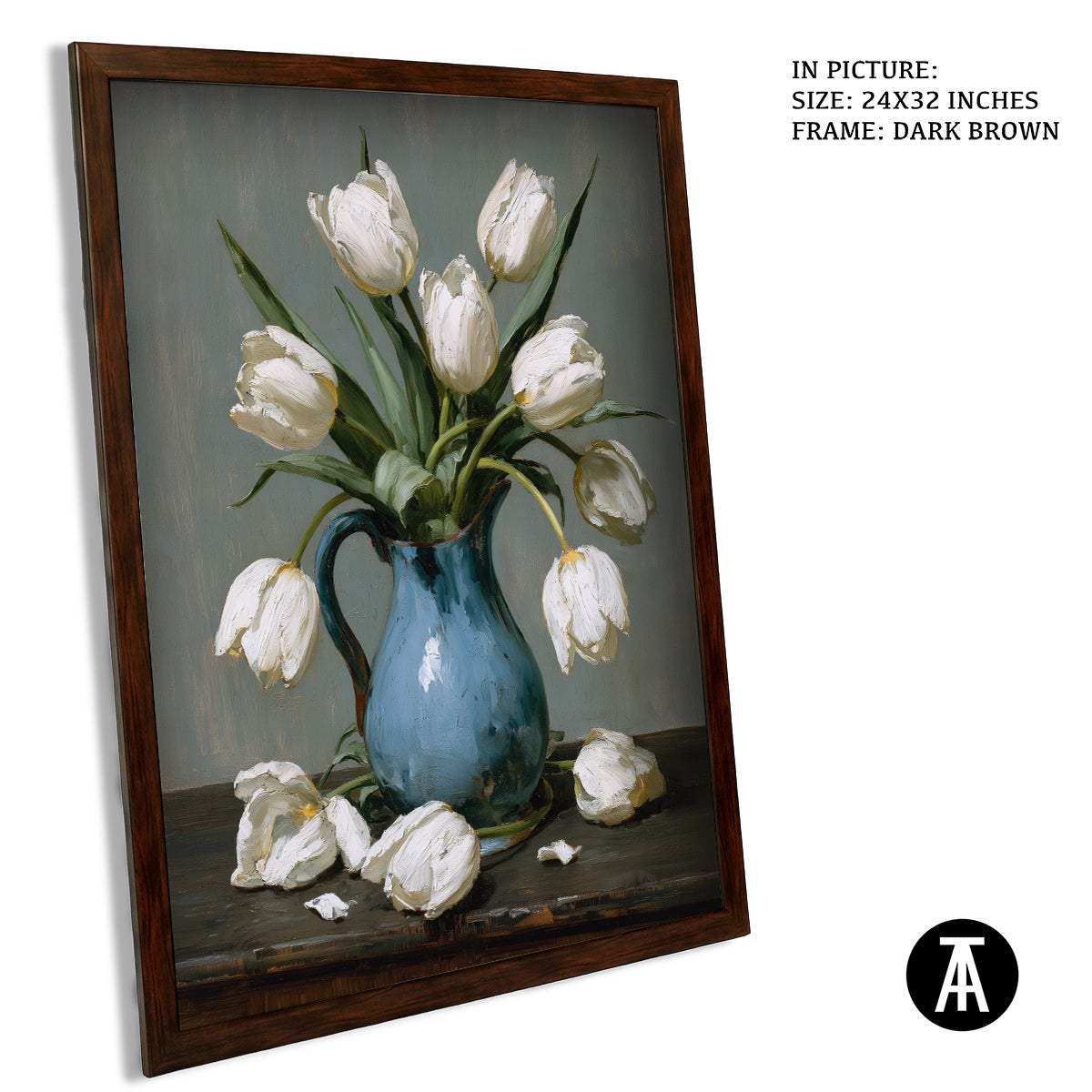 Artwork in Dark Brown Frame