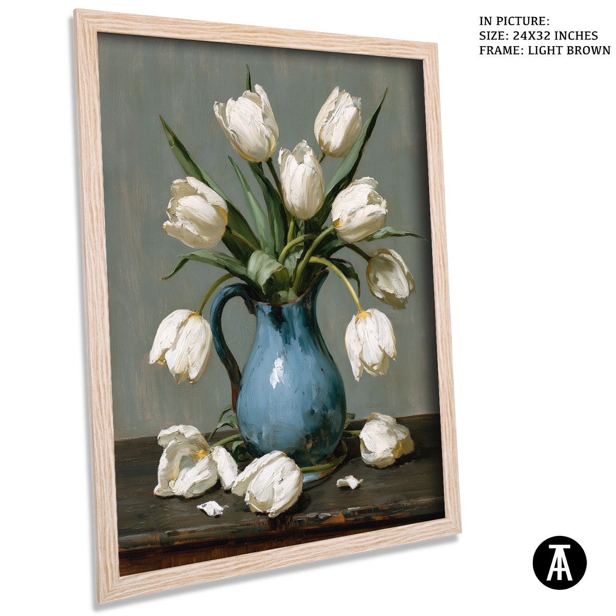 Artwork in Light Brown Frame
