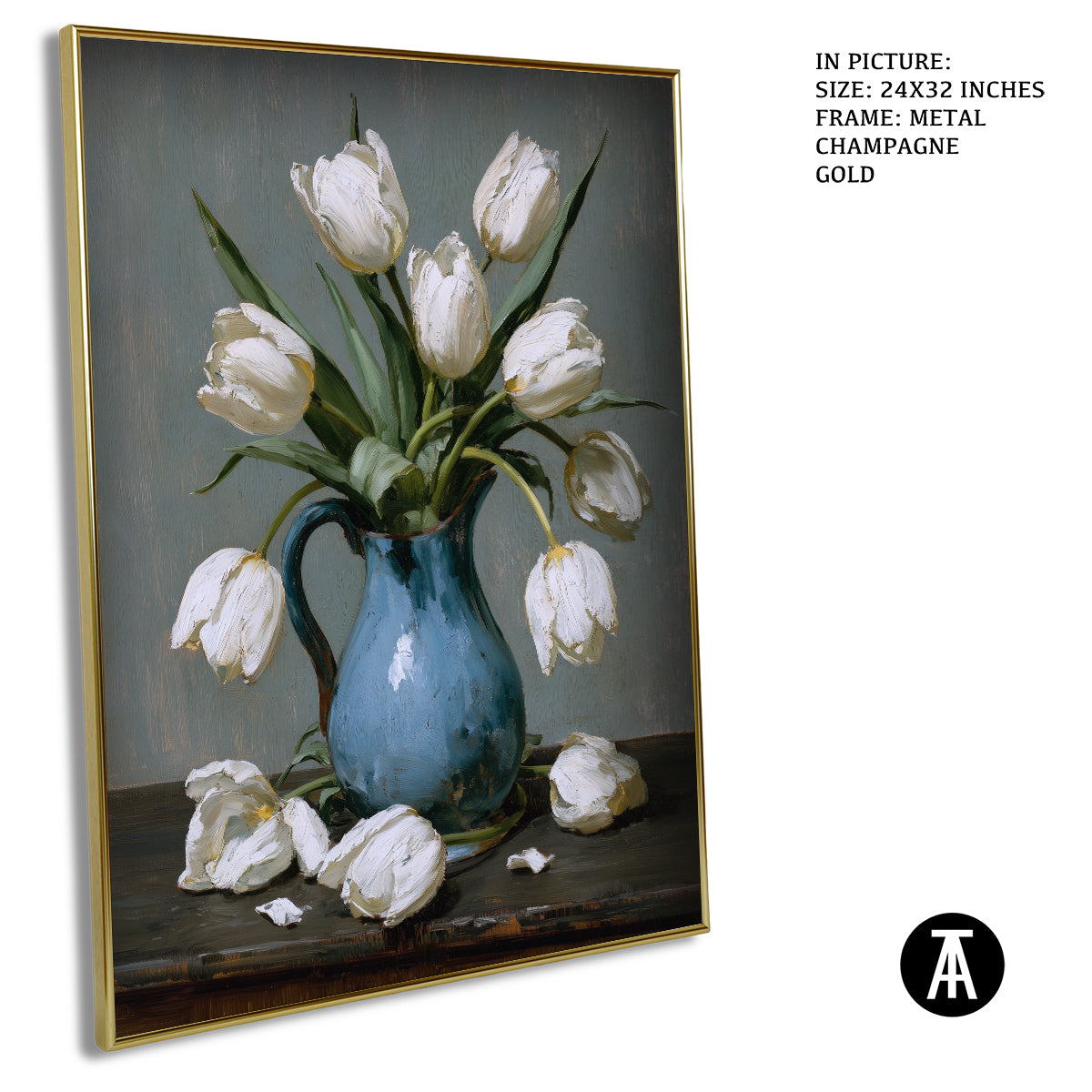 Artwork in Metal Champagne Gold Frame