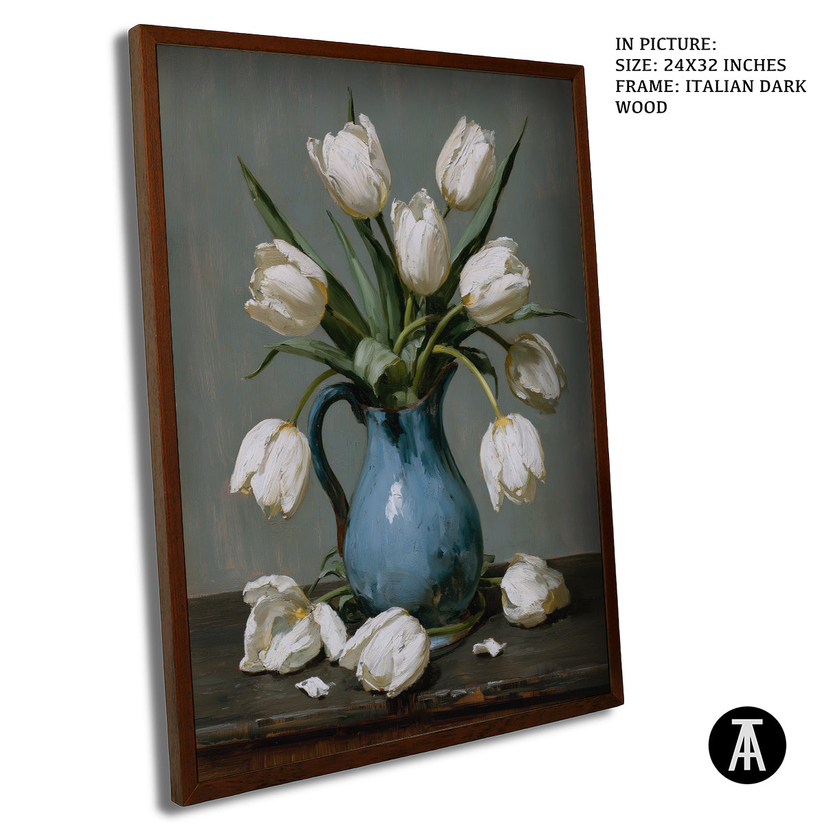Artwork in Dark Wood Frame