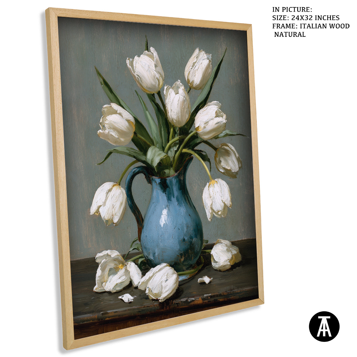 Artwork in Natural Wood Frame