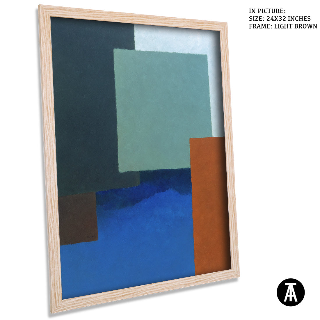 Artwork in Light Brown Frame