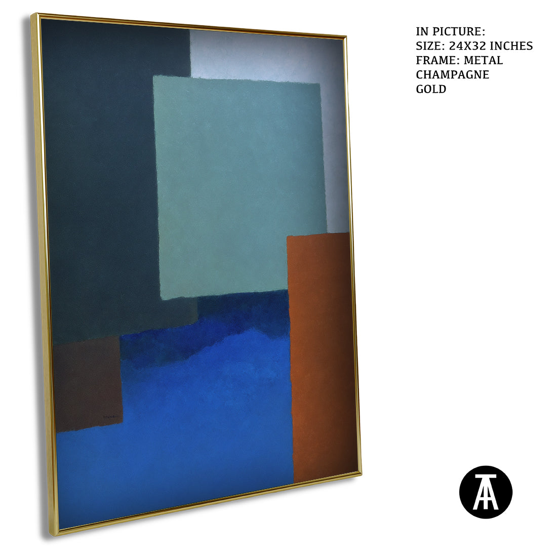 Artwork in Metal Champagne Gold Frame