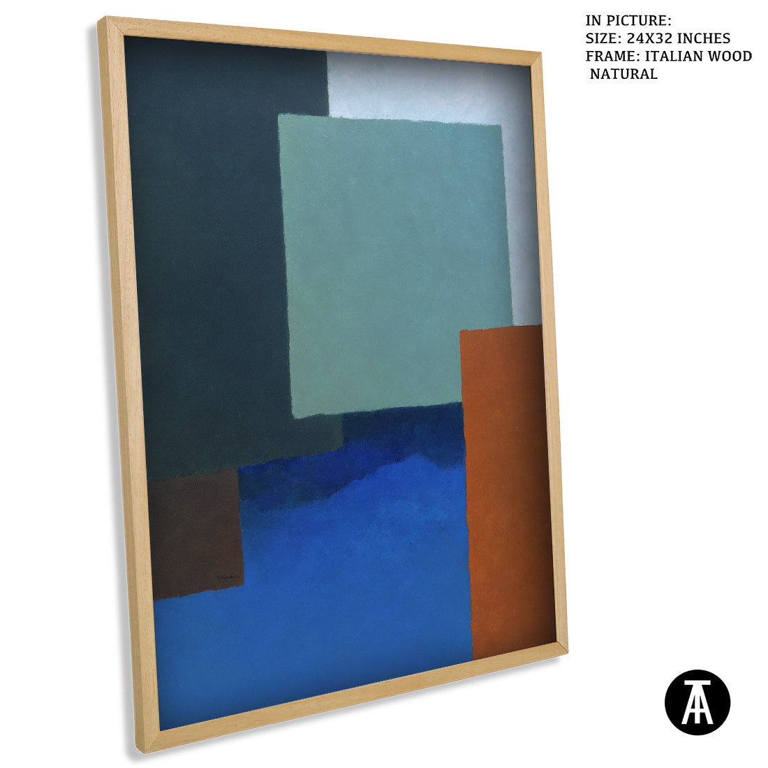 Artwork in Natural Wood Frame