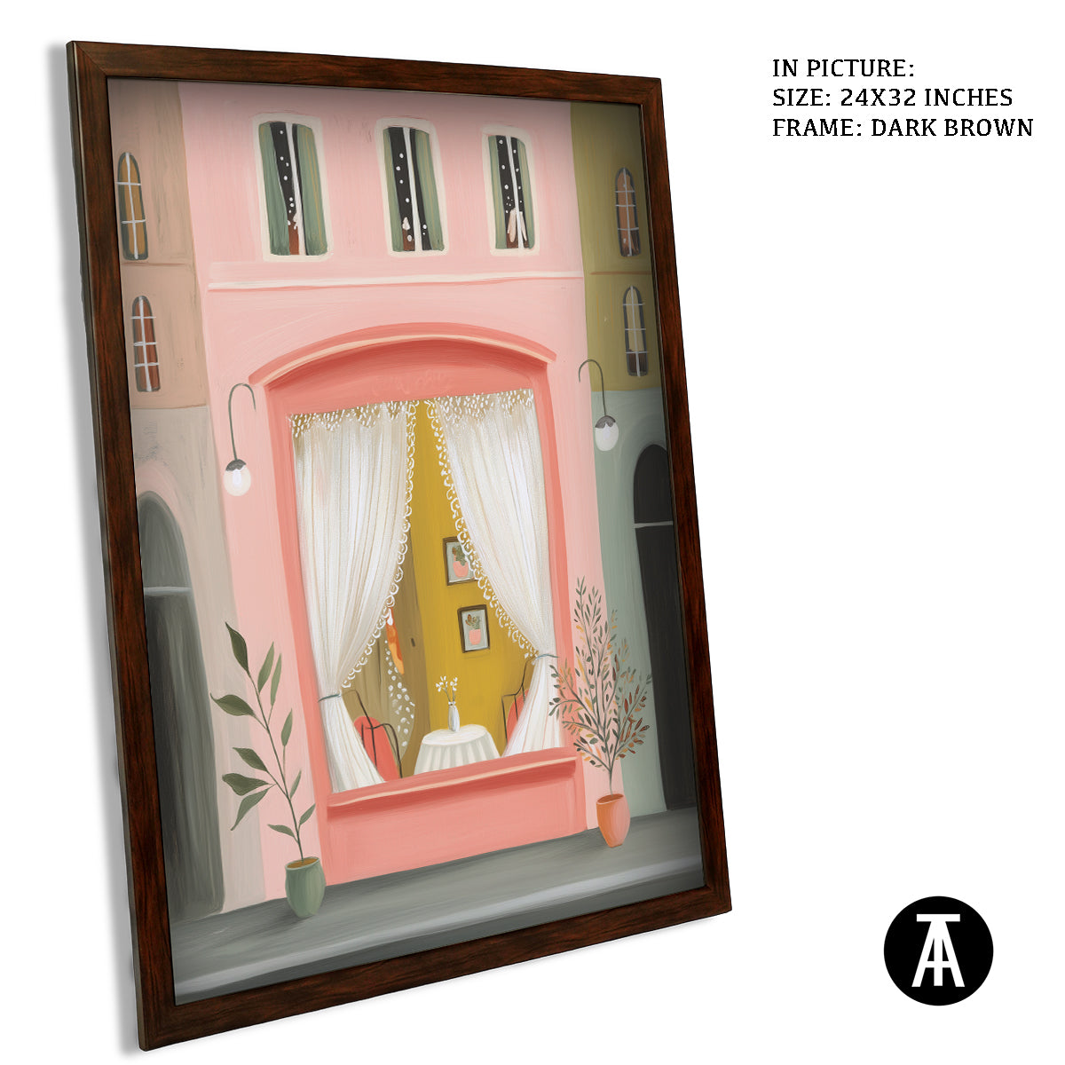 Artwork in Dark Brown Frame