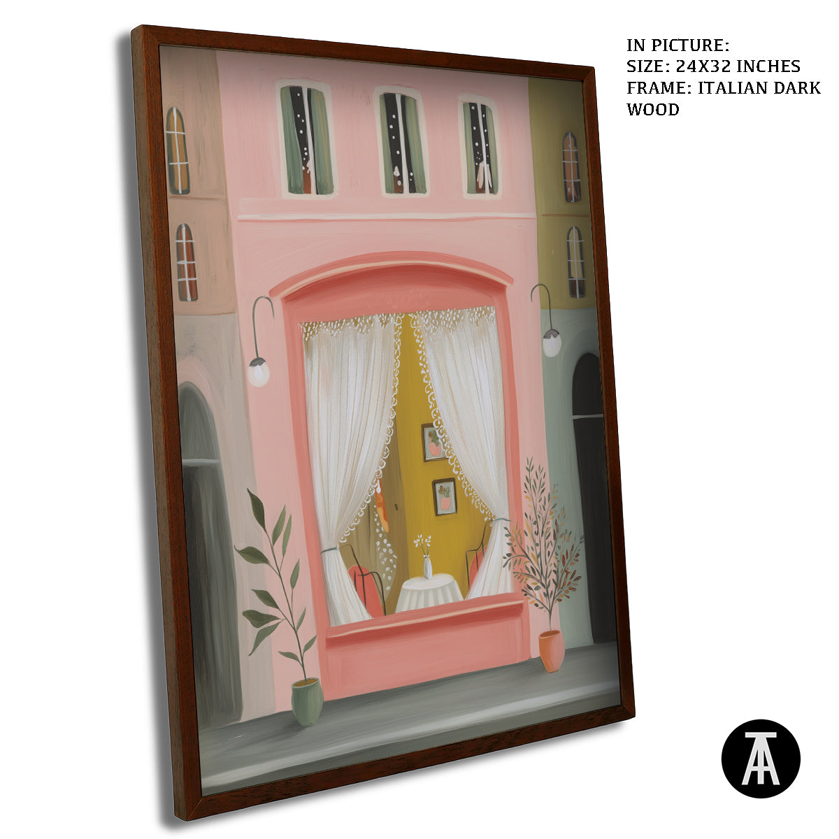 Artwork in Dark Wood Frame