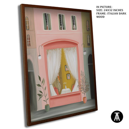 Artwork in Dark Wood Frame