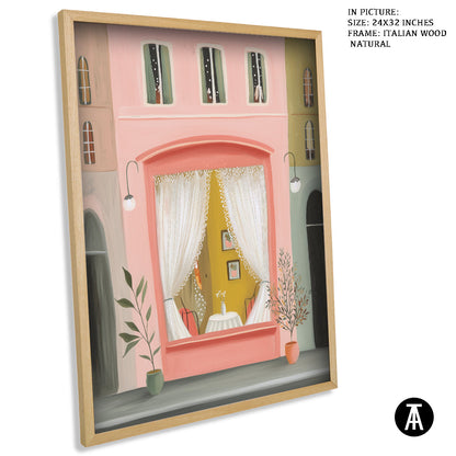 Artwork in Natural Wood Frame