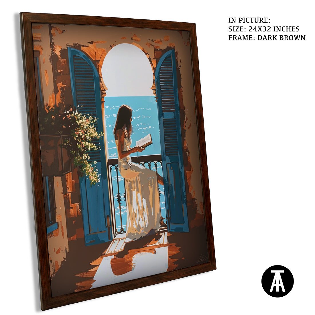 Sample Artwork in Dark Brown Frame