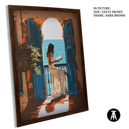 Sample Artwork in Dark Brown Frame