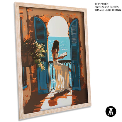 Sample Artwork in Light Brown Frame