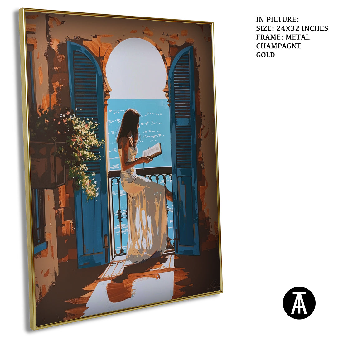 Sample Artwork in Champagne gold Metal Frame