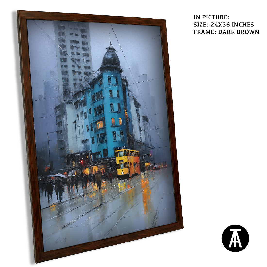 Artwork in Dark Brown Frame