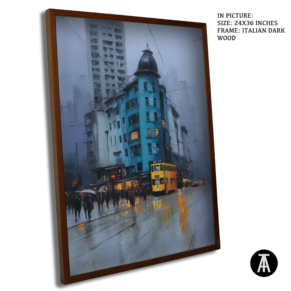 Artwork in Dark Wood Frame