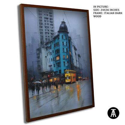 Artwork in Dark Wood Frame