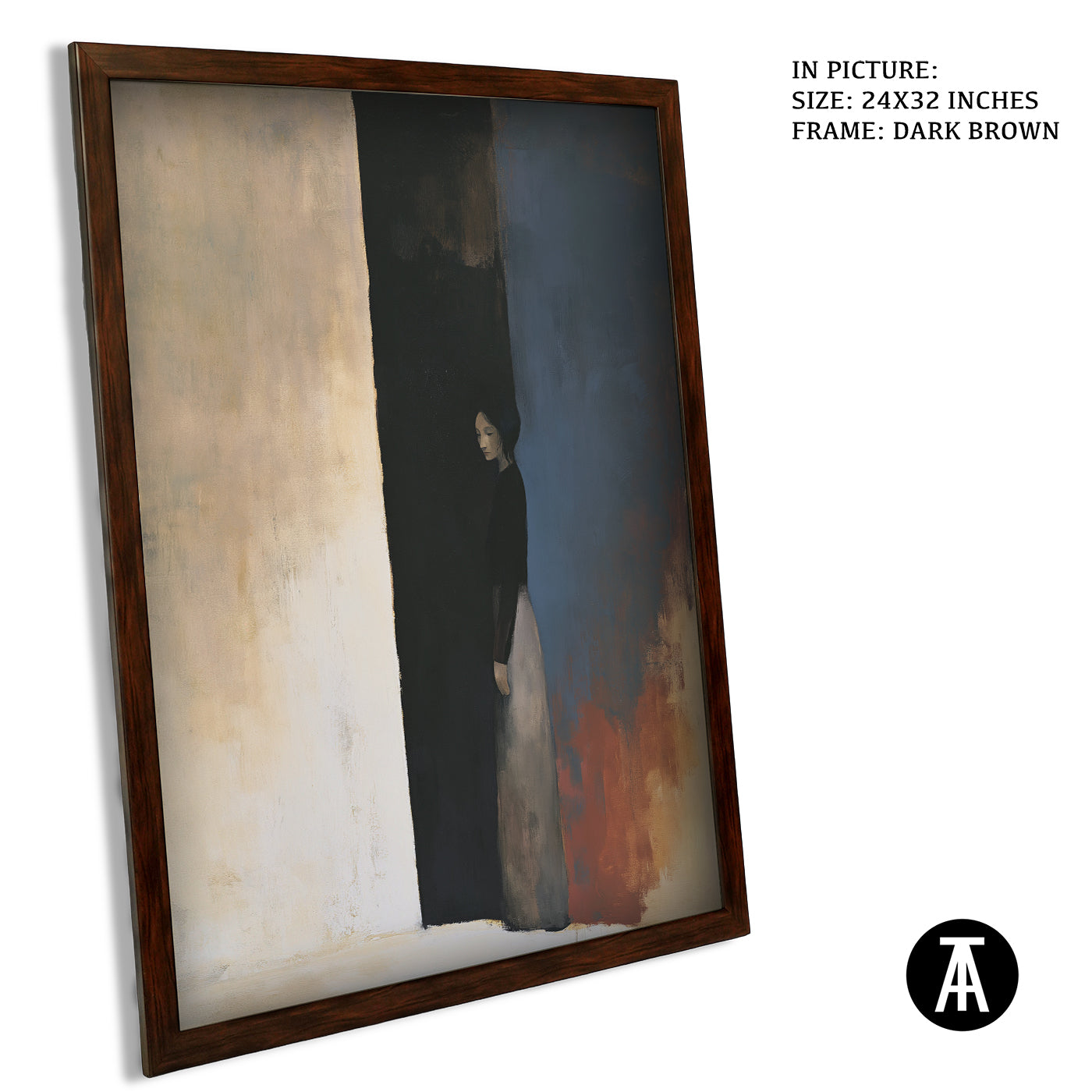 Artwork in Dark Brown Frame