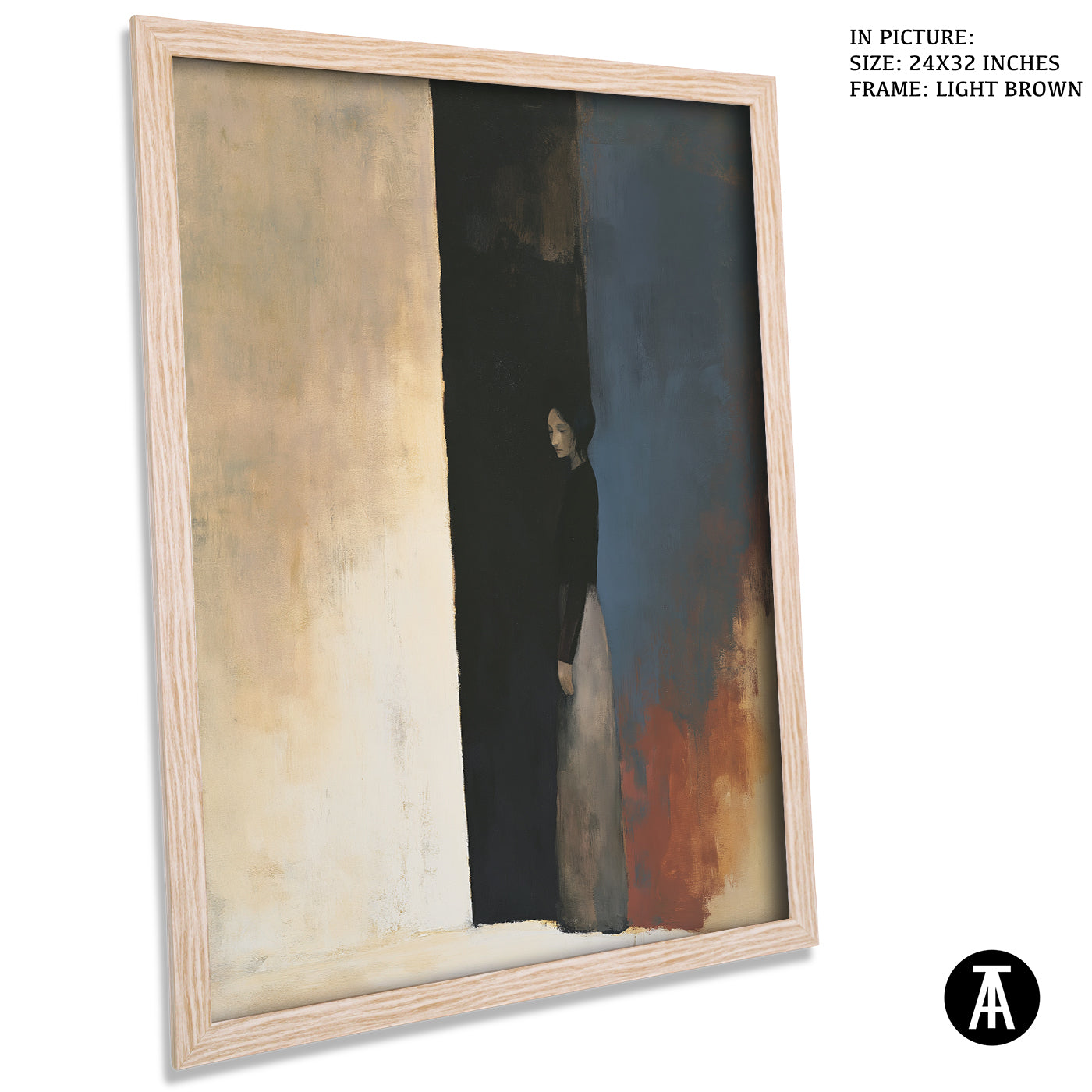 Artwork in Light Brown Frame