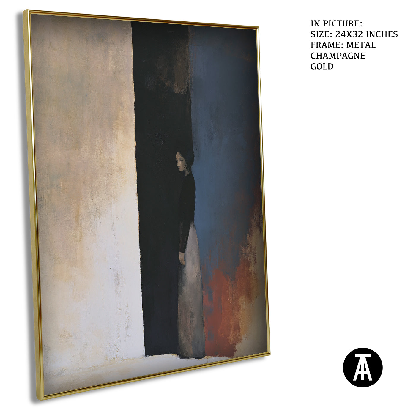 Artwork in Metal Champagne Gold Frame