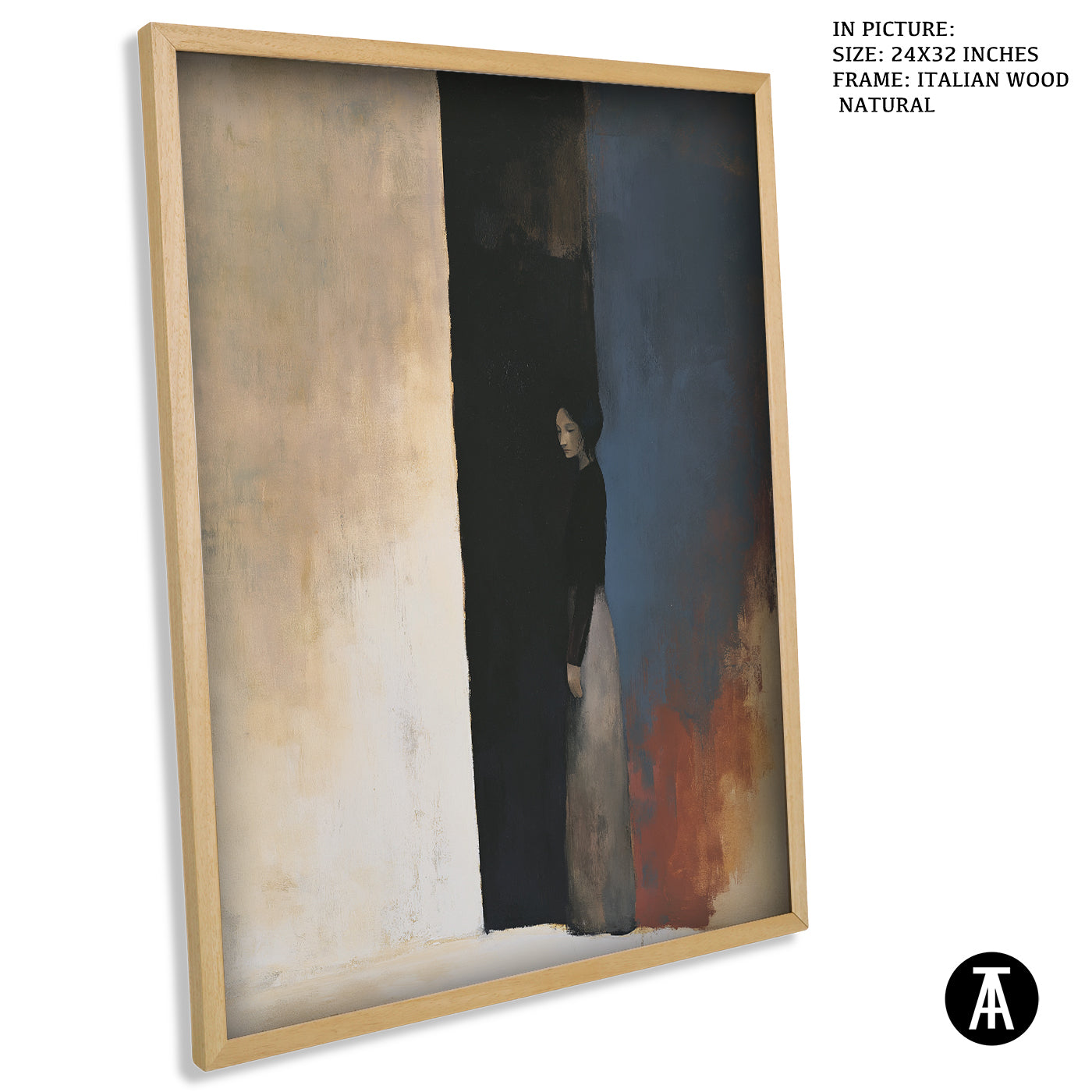 Artwork in Natural Wood Frame
