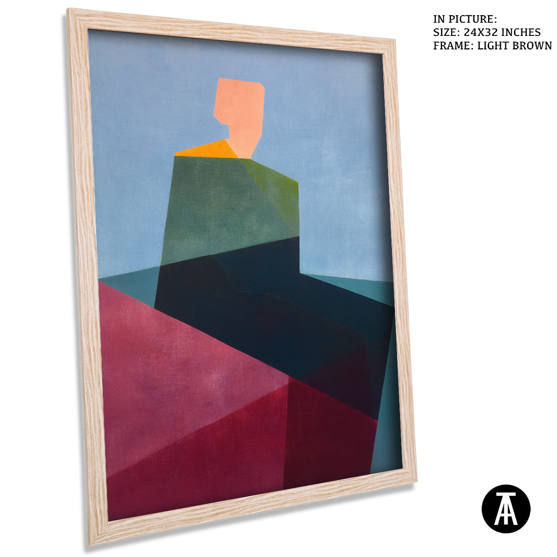 Artwork in Light Brown Frame