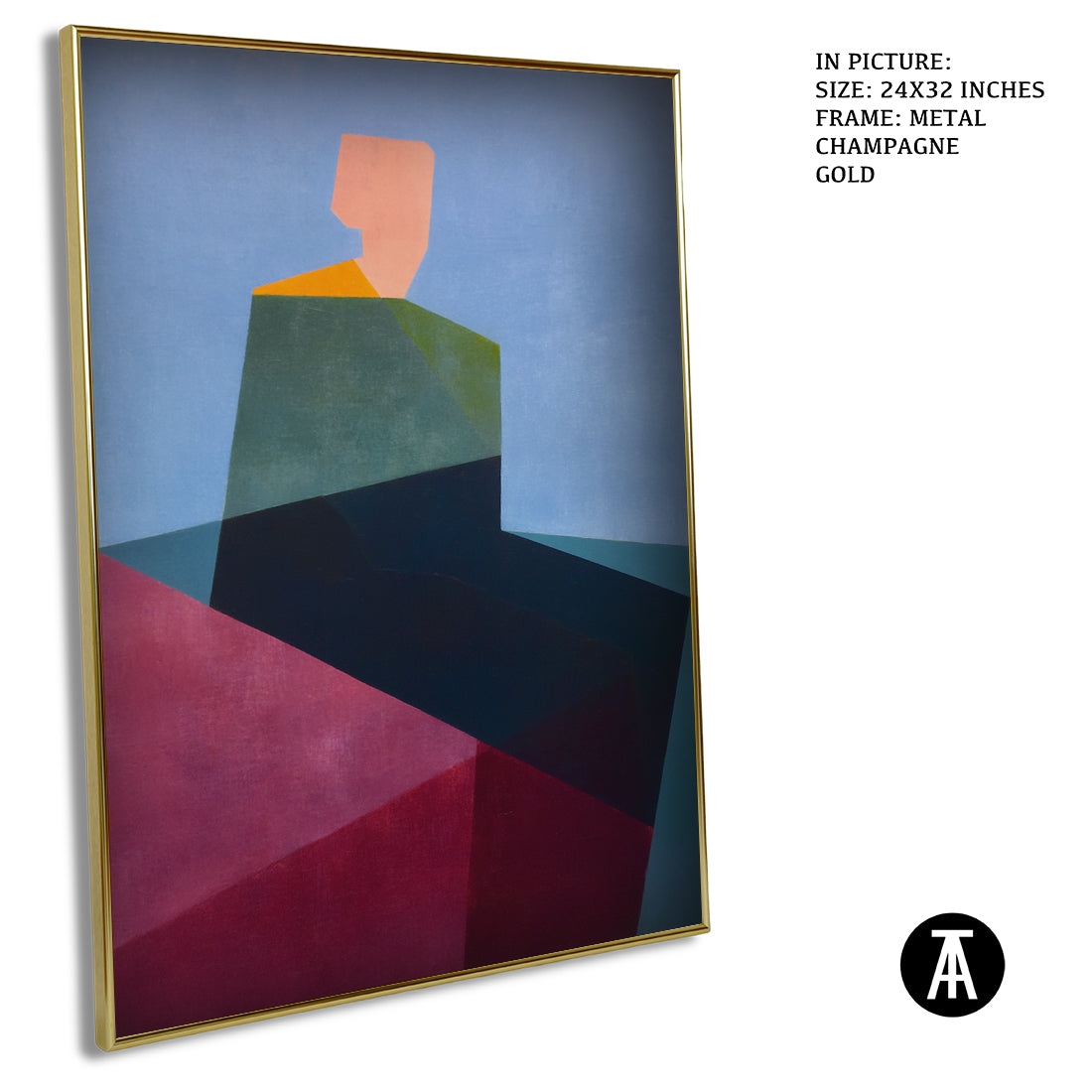 Artwork in Metal Champagne Gold Frame